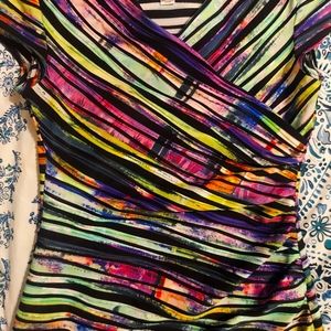 Joseph Ribkoff Multicolor Bodycon Dress with Cap Sleeve